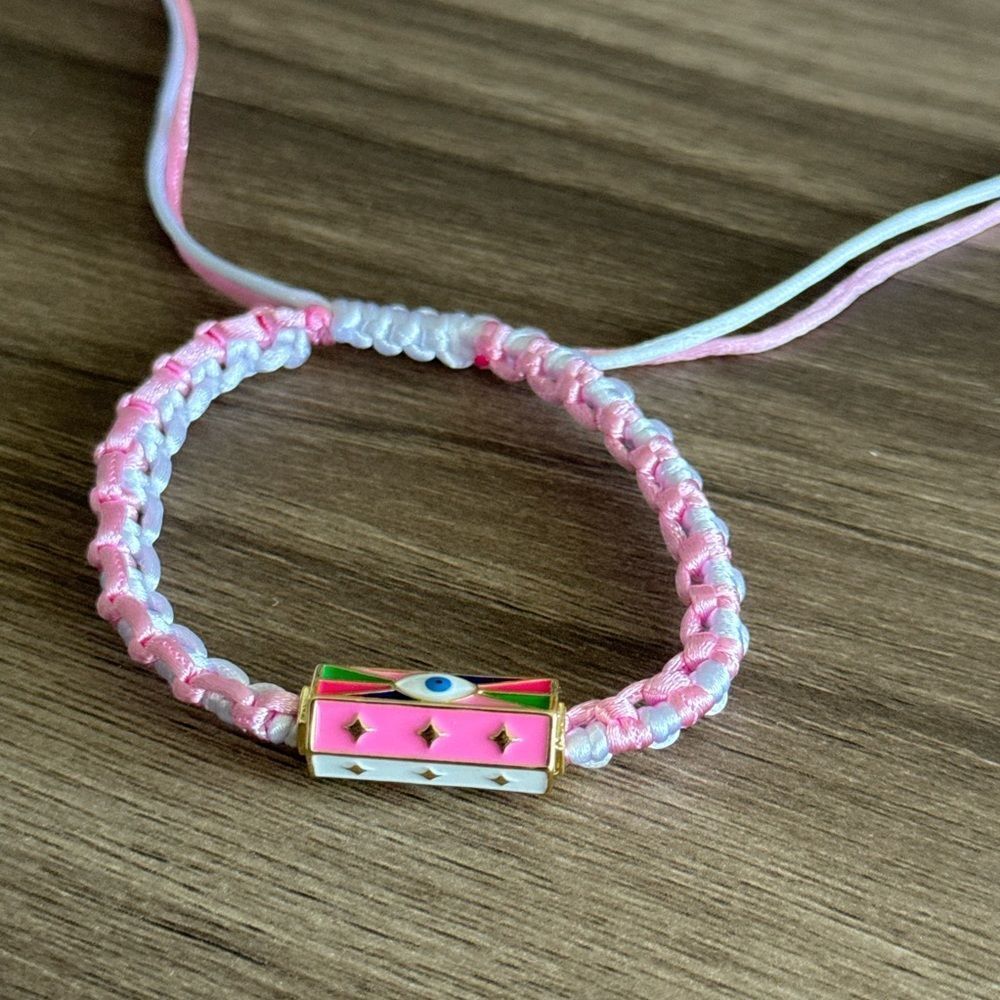 Pink Evil Eye Bracelet Q875 - Picture 3 of 4